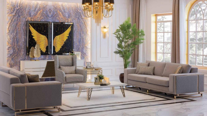 Modern Sofagarnitur 3+2+1 Plazen Couchen Miwwelen Luxus Design Sofa