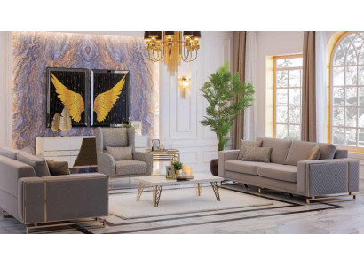 Modern Sofagarnitur 3+2+1 Plazen Couchen Miwwelen Luxus Design Sofa