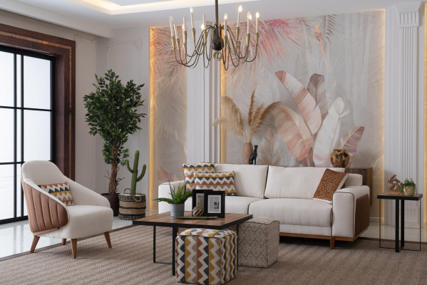 Stilvoll Sofagarnitur 3+2+1 Sëtz Sessel Héichwäerteg Miwwel Luxus Design