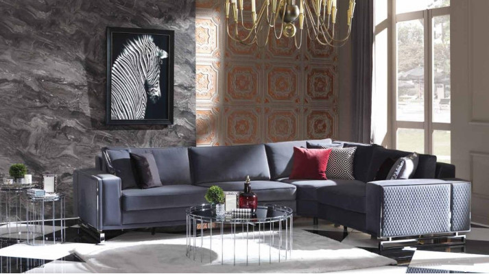Luxus Eckcanapé L-Form Gro Eckegefris Textilcanapé Couchen Design Canapé