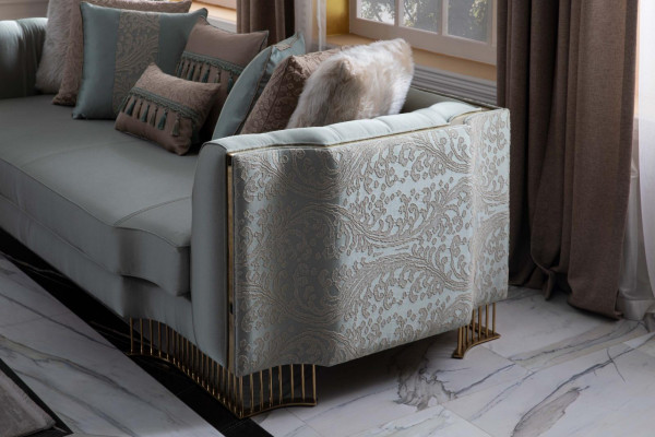 Türkiscouch Dräisëtzer Couchen Miwwelen Sofa Elegant Villa Ariichtung