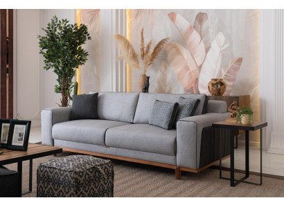 Grouss Sofa 242cm Couch Polster Miwwelen Sofas Stoffcouch Ariichtung Textil