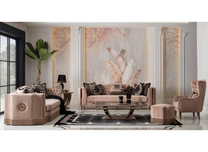 Luxus Sofagarnitur 4+3+1 Set Sesselen Modernen Design Chesterfield Miwwelen