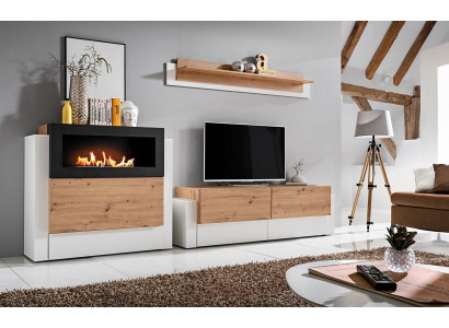 Designer wäiss Wunnzëmmerwand Luxus Kommode mat Kamäin Ariichtung Wunnzëmmermiwwele.