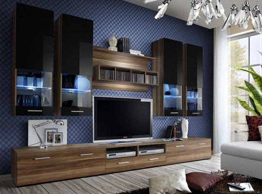 Design Wunnwand TV Ständer 4x Wandschaf Lowboard Wandregal Luxus Miwwelen