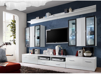 Wunnzëimmerméiwele Set Designer Wunnwand Ariichtung Wandschaf Wäiss