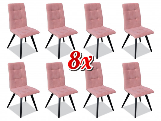 Stull 8x Iesszëmmer Polsterstull Fernseh Lounge Textil Sëtz Fauteuil Set Nei Club