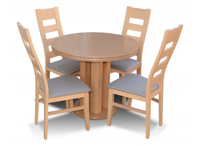 Klassesch Ronn Ronnen Dësch Holz Design Iesszëmmer Dëscher 4 Stull