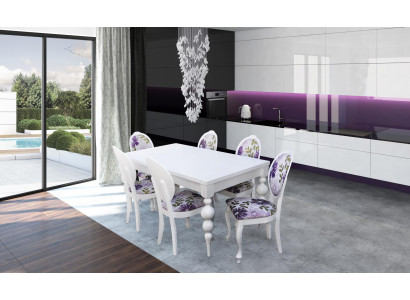 Iessdësch 6x Still Iessgrupp Iesszëmmer Set Klassëschen Dësch 7tlg Set Stull nei