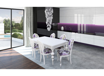 Designer Dësch mat 6 Stull Sëtz Holz Dëscher Iesszëmmer Garnitur