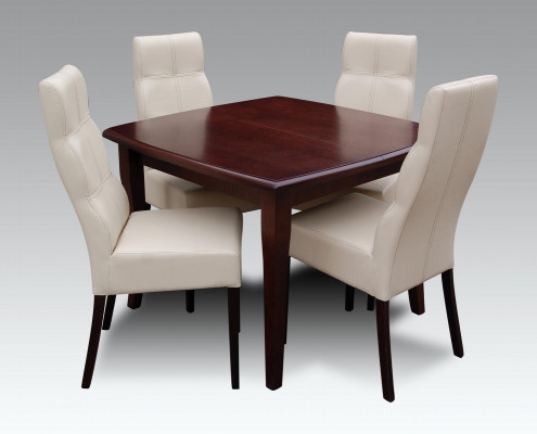 Luxus Iesszëmmer Set Garnitur 5tlg Braun Holz Miwwelen 4xStull Dësch Stil Modern Nei