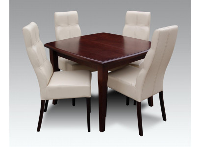 Luxus Iesszëmmer Set Garnitur 5tlg Braun Holz Miwwelen 4xStull Dësch Stil Modern Nei