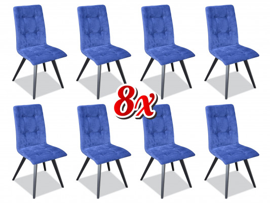 Stull 8x Iesszëmmer Polsterstull Fernseh Lounge Textil Sëtz Fauteuil Set Nei Club