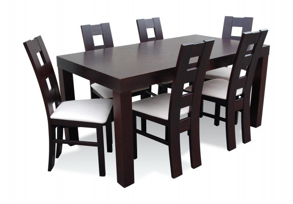 Klassesch Iesszëmmer Miwwelen Iessset Fauteuil Dësch Grupp 7 Deeler Set Klassesch