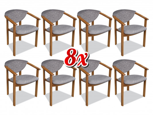 Set Garnitur Sëtz Polster Wunnzëmmer Design Iess-Stull Zëmmer Grupp 8x Stullen