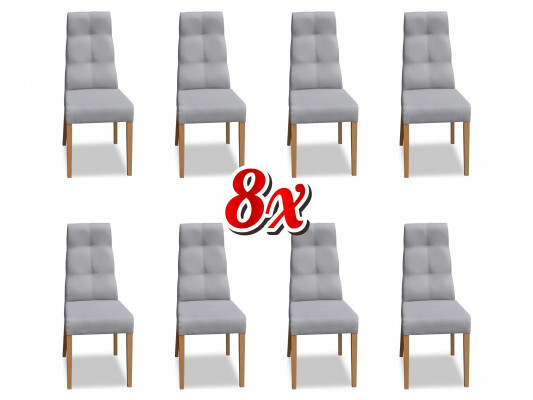 Designer Still Zesummestellung Komplett K63 Stull Set Iesszëmmer Lehn Polster Sëtz 8x