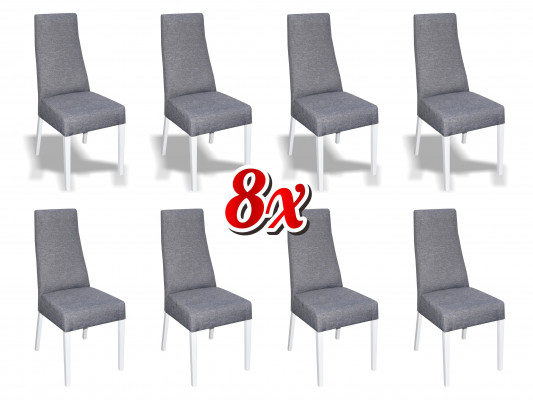 Iesszëmmer 8x Still Stull Set Fotell Kichen Neit Design Polster Lieder Textil Miwwelen