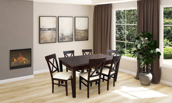 Design Iesszëmmer Garnitur Stull Set Iessgarnituren Dëscher Holz Dësch