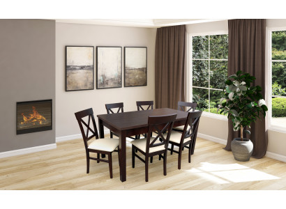 Design Iesszëmmer Garnitur Stull Set Iessgarnituren Dëscher Holz Dësch