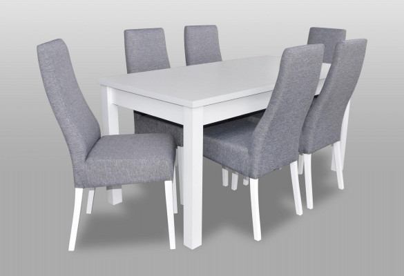Komplett Set Iessdësch 6x Still Iesszëmmer Iess Grupp Holz Dësch Dëscher 7tlg Nei