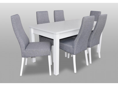Komplett Set Iessdësch 6x Still Iesszëmmer Iess Grupp Holz Dësch Dëscher 7tlg Nei