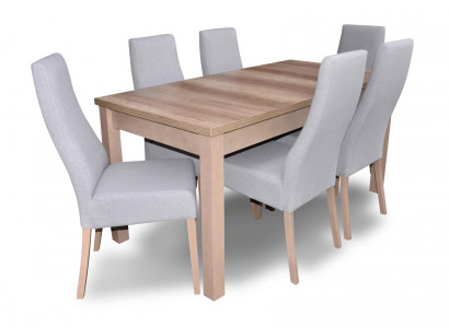 Komplett Garnitur Iesszëmmer Lehnstull Dësch 6x Still Luxus Iessgrupp Set 7 Stéck