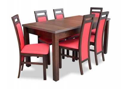Komplett Set Iessdësch Iesszëmmer 6x Still Set Iessgruppe Holz Dësch Dëscher 7tlg