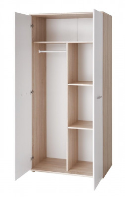 Kannerzëmmer Komplett Bett Kleederschaf Bücherregal Wandregal Set 5 Deeler