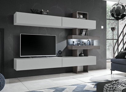 Wunnzëmmer Komplett Miwwelen RTV Lowboard Wunnwand Holz Designer Ariichtung