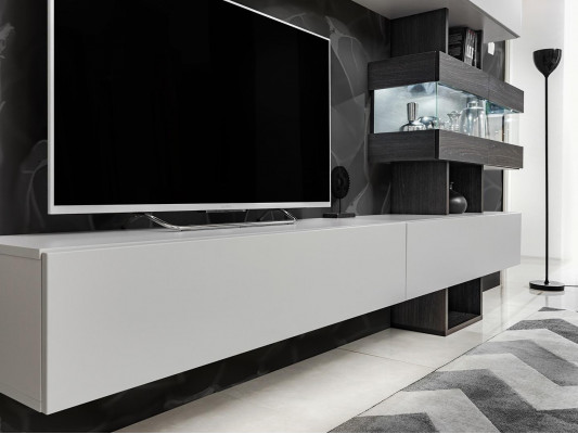 Wunnzëmmer Komplett Miwwelen RTV Lowboard Wunnwand Holz Designer Ariichtung