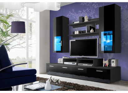 Wunnwand Holz Stil Modern Luxus Wunnzëmmer Miwwelen Mauerarmoire Komplett