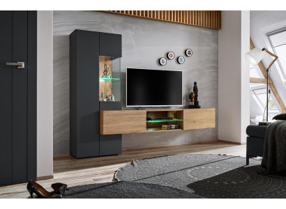Grau Komplett Wunnwand Luxus Designer Regal Wunnzëmmer Nei Ariichtung