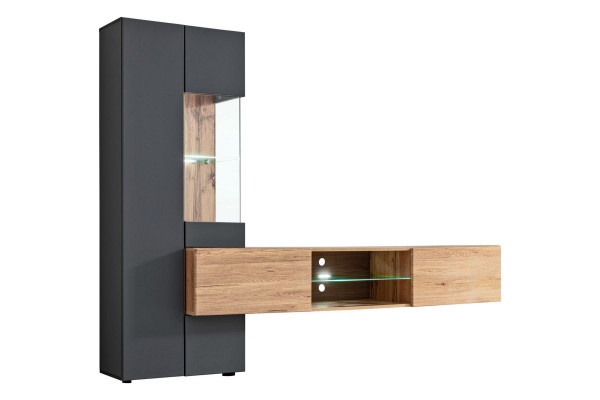 Grau Komplett Wunnwand Luxus Designer Regal Wunnzëmmer Nei Ariichtung