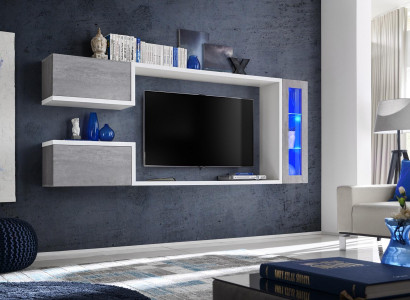 Wunnwand Garnitur Designer Miwwel Schaf Modern Holz Regaler Nei