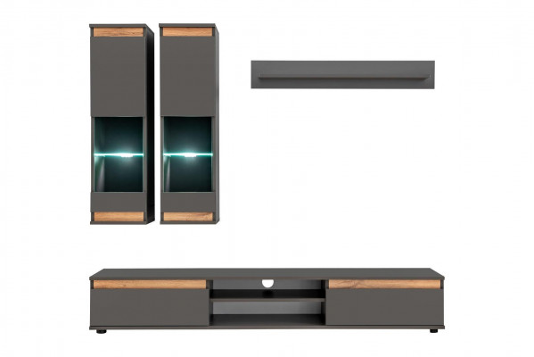 Luxus Wunnwand TV-Ständer Holz Designer Wunnzëmmer Gro Miwwel Wandsschaf