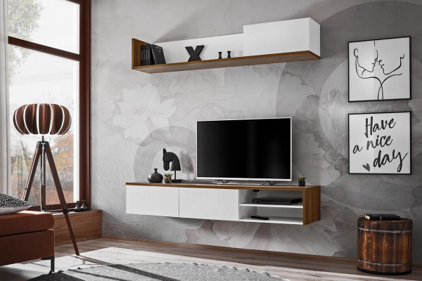 Wunnwand Wandregal Modernen Design TV-Stänner Wunnzëmmer Ariichtung Nei