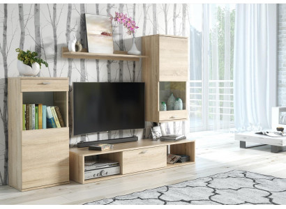 Wunnlandschaft Modern Vitrin TV-Ständer Wunnzëmmer Wand Regaler Nei
