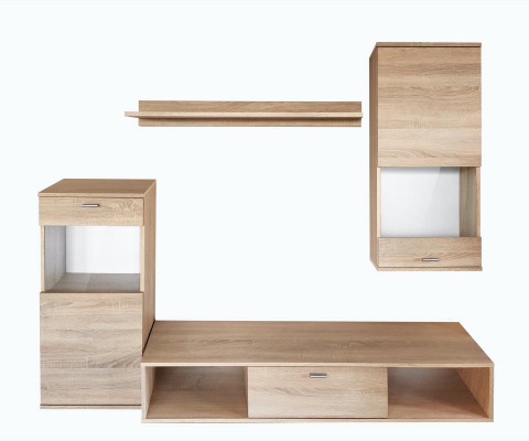 Wunnlandschaft Modern Vitrin TV-Ständer Wunnzëmmer Wand Regaler Nei