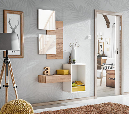 Virraummiwwelen Modernes Design Wandariichtung Holz nei Diel