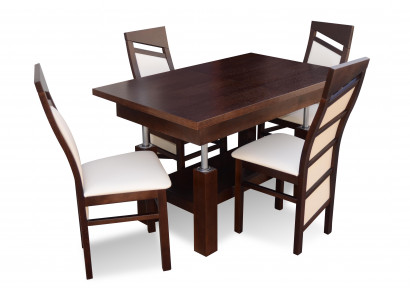 Designer Dësch + 4 Stühle Garnitur Komplett Dekor Wunnzëmmer Iesszëmmer