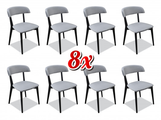Garnitur Massivholz Gepolstert Luxus Fauteuil Set 8x Stull Grupp Sëtz Lehn Stiller
