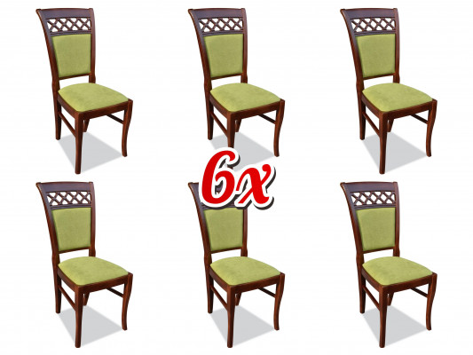 Iesszëmmer Still Holz Design Fauteuil Polster Set 6x Still Stull Textil Gruppen