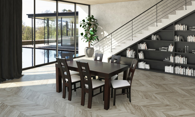 Designer Dësch + 6 Still Dekor Garnituren Komplett Wunnzëmmer Iesszëmmer