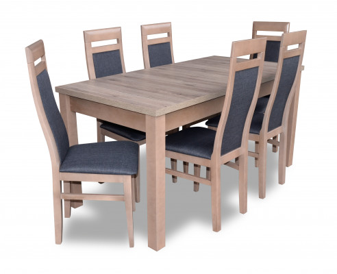 Iessdësch Garnitur Dësch + 6x Still Stull Iesszëmmer Garnitur Dësch Holz