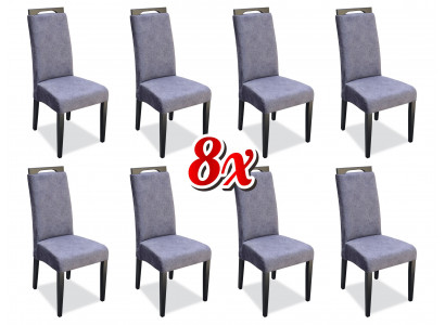 Iesszëmmer Still Stoff Set 8x Sesselen Textil Stull Designer Holz Polster Miwwelen