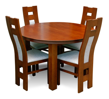Komplett Set Iessdësch Iesszëmmer 4x Still Set Iess Grupp Holz Dësch Dëscher 5-Delg