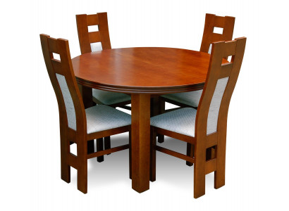 Komplett Set Iessdësch Iesszëmmer 4x Still Set Iess Grupp Holz Dësch Dëscher 5-Delg