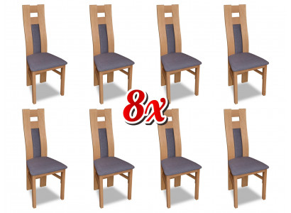 Komplett Garnitur 8x Designer Stull Set Iesszëmmer Lehn Polster Sëtz Still Stoff