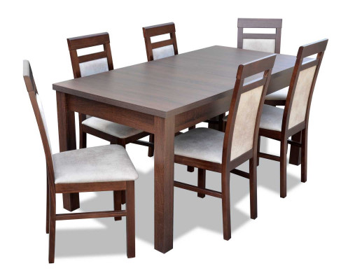 Iessdësch + 6x Still Iesszëmmer Garnitur Designer Holz Klassesch Set