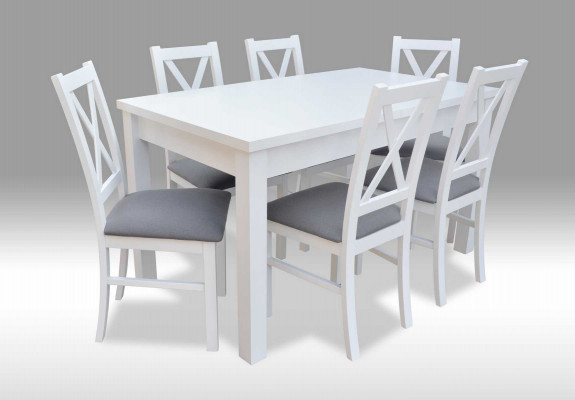 Modern Iesszëmmer Miwwelen luxuriéisen Iessdësch + 6x Stull Dësch Nei